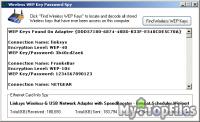 Look at screenshot of Wireless WEP Key Password Spy