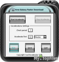 Look at screenshot of Ares Galaxy FasterDownloads